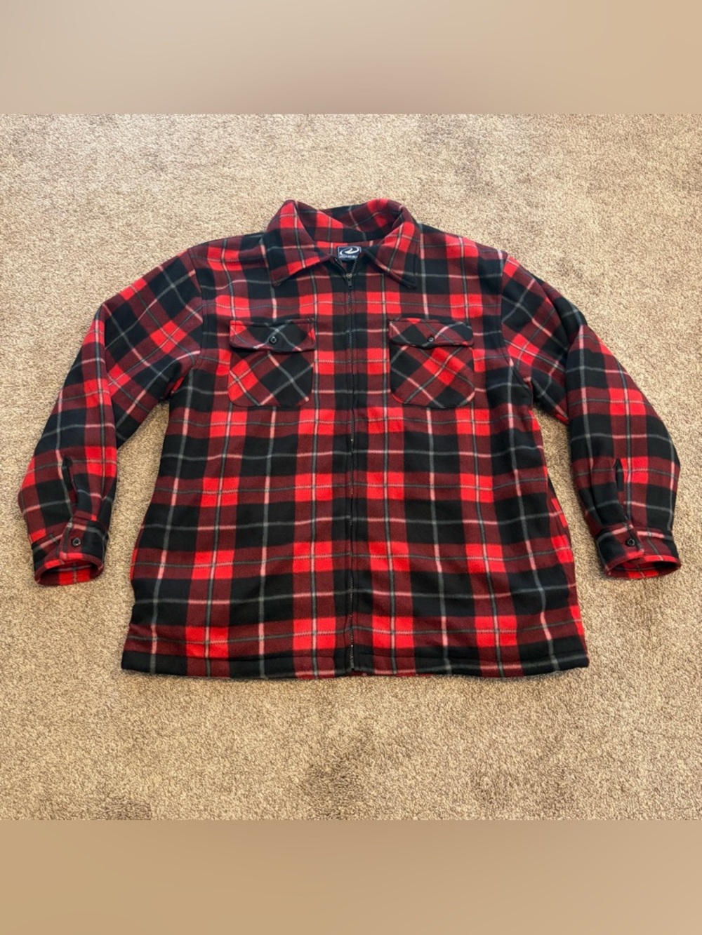 Roper Men’s Buffalo Plaid Zip-Up Fleece Sherpa Lined Jacket (Shacket) Size 2XL